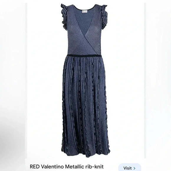 Red Valentino metallic blue dress size XS